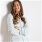 OHS Bows Pyjama Set Womens Jersey Button Through Soft Nightwear Loungewear