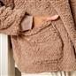 OHS Waterfall Short Cardigan Teddy Fleece Open Front Wrap Loungewear Outwear