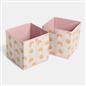 OHS Kids Storage Box Cube Printed Folding 2 Pack Space Saving Shoe Toy Organiser