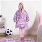 Gaming Hoodie Blanket Sherpa Fleece Throw Sweatshirt Oversized Warm, Lilac