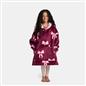 OHS Bows Print Hooded Blanket Adult Kids Sherpa Lined Winter Family Hoodie