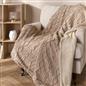 OHS Cable Knit Blanket Sherpa Fleece Sofa Plush Soft Warm Throw Over Bed Chair