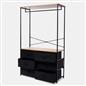 Cabinet Rail Wardrobe Open Home 6 Drawer Coat Hanger Storage Clothes Organiser