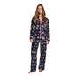 OHS Matte Velvet Pyjama Set Festive Piped Button Through Nightwear PJs