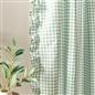 OHS Gingham Frill Voile Net Curtains 2 Window Panels Sheer Rod Slot Top Pair Set