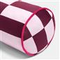 OHS Checkerboard Print Bolster Pillow Piped Matte Velvet Back Support Cushion