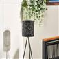 OHS Solar Floor Lamp Carved Metal Cordless Outdoor Garden Light Dusk Sensor