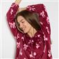 OHS Bows Pyjama Set Womens Button Through Baby Fleece Loungewear Nightwear