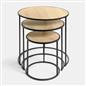 OHS Manhattan Nesting Table Stacking Coffee Side Wooden Effect Tables Set of 2/3