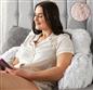 OHS Fluffy Cuddle Cushion Reading Pillow with Arms Lumbar Bed Chair