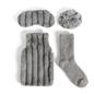 OHS Ribbed Faux Fur Winter Gift Set Hot Water Bottle Socks Eye Mask Scrunchie