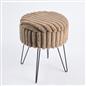 OHS Faux Fur Stool Hairpin Ribbed Fleece Round Vanity Seat Foot Rest Chair