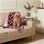 OHS Printed Pet Blanket Reversible Sherpa Fleece Dog Cats Thermal Calming Throw