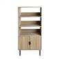 OHS Ribbed Display Cabinets 4 Tier Engineered Wood Shelf Storage Unit