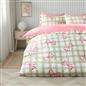 OHS Bow Gingham Bedding Set Microfibre Reversible Duvet Cover with Pillowcase