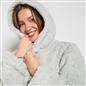 OHS Braided Fleece Dressing Gown Robe Womens Supersoft Hooded PJ Loungewear