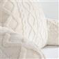 OHS Cable Knit Bolster Cuddle Cushion Fleece Back Support Filled Reading Pillow