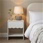 OHS Scallop Bedside Ribbed Wood Nightstand 1 Drawer Storage Unit End Table