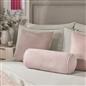OHS Piped Edge Bolster Cushion Matte Velvet Bedroom Sofa Plump Filled Pillow