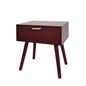 OHS Ribbed Bedside Nightstand 1 Drawer Storage Unit Wooden End Table