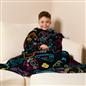 Kids Fleece Blanket with Sleeves Arms Wearable Supersoft Cosy Plush Warm Throw