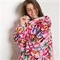 OHS Bows Print Hooded Blanket Adult Kids Sherpa Lined Winter Family Hoodie