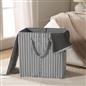 OHS Ribbed Laundry Basket with Lid Foldable Hamper Bag Washing Bin Storage