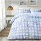 OHS Bow Gingham Bedding Set Microfibre Reversible Duvet Cover with Pillowcase