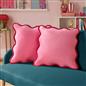 OHS Scallop Edge Cushion Covers Matte Velvet Square Pillowcases Filled Multipack