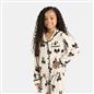 OHS Bows Pyjama Set Kids Button Through Baby Fleece Family Loungewear Nightwear