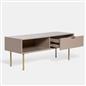 OHS Ribbed Coffee Table with Drawer Engineered Wood Shelf Storage Home Decor