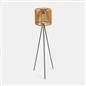 OHS Solar Floor Lamp Rattan Cordless Outdoor Garden Light Dusk Sensor