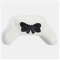 OHS Embroidered Bow Cuddle Cushion Teddy Fleece Reading Pillow with Arms