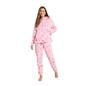 OHS Bow Print Loungewear Set Winter Sherpa Nightwear 2-Piece Hoodie Jogger Gift