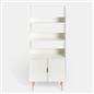 OHS Ribbed Display Cabinets 4 Tier Engineered Wood Shelf Storage Unit