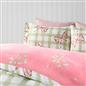 OHS Bow Gingham Bedding Set Microfibre Reversible Duvet Cover with Pillowcase