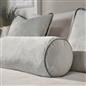 OHS Piped Edge Bolster Cushion Matte Velvet Bedroom Sofa Plump Filled Pillow