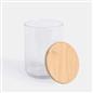 Clear Storage Tub with Lid Pasta Dry Food Container Fresh Durable Plastic Bamboo