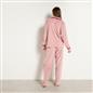 OHS Piped Edge Pyjama Set Button Through Fleece Womens Loungewear Nightwear Pjs