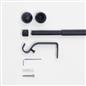 OHS 120-200cm Curtain Pole Extendable Metal 16mm Ball Trumpet Twist Finnials