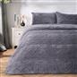 OHS Cable Knit Teddy Fleece Reversible Coverless 10.5 Tog Duvet Bedding Set