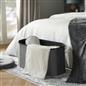 OHS Folding Ottoman Storage Box Footstool Tub Space Saving Velvet Seat