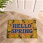 OHS Lemon Print Doormat Hello Spring Slogan Non Slip Indoor Outdoor Coir Rug