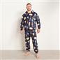 OHS Mens Printed Loungewear Set Winter Sherpa Nightwear 2-Piece Hoodie Jogger