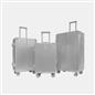 OHS Metallic Effect Suitcase Set 3-Piece Hard Shell Luggage 4 Wheel ABS