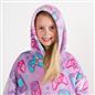 Gaming Hoodie Blanket Sherpa Fleece Throw Sweatshirt Oversized Warm, Lilac