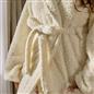OHS Teddy Fleece Dressing Gown Floor Length Hooded Bathrobe Winter Loungewear