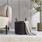 OHS Ribbed Storage Basket with Handles Faux Fur Compact Bucket Organiser