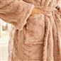 OHS Cable Knit Dressing Gown Flannel Fleece Winter Loungewear Hooded Bathrobe