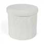 OHS Ottoman Boucle Storage Box Folding Footstool Cube Round Rectangle